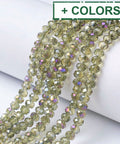 (BE8700-X) Electroplate Transparent Glass Beads Half Plated, Faceted, Rondelle, 6x5mm (1 STR) (BE8700-X) Electroplate Transparent Glass Beads Half Plated, Faceted, Rondelle, 6x5mm (1 STR)