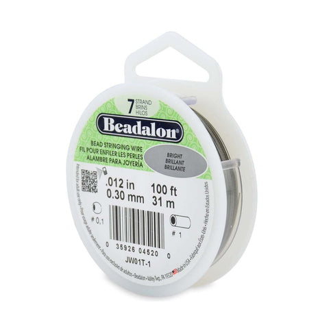 Beadalon Beadalon 7‑Strand 0.012″ Bright Stainless Steel Wire – 100 ft Spool