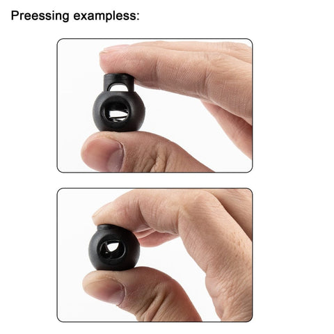 BeadsBalzar Beads & Crafts 1-Hole Iron Spring Loaded Plastic Round Buckle Cord Toggle Lock Stoppers Luggage Backpack Straps, Survival Bracelet Clasps, 18x22mm