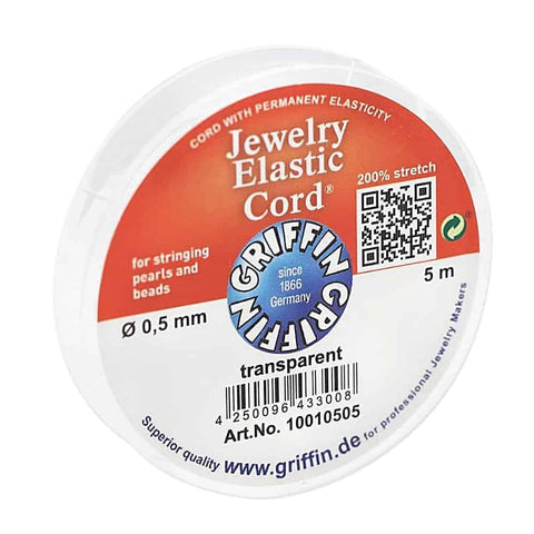 BeadsBalzar Beads & Crafts (10010-BULK1) Griffin High Grade Jewelry Elastic Cord (2 Sppols / 5 Mtrs each)