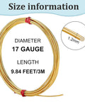 BeadsBalzar Beads & Crafts 17 Gague 18K Gold Plated Jewellery Making Brass Wire, 9.84 Feet Tarnish Resistant Brass Craft Wire for Jewelry Ornaments Making and Crafting,
