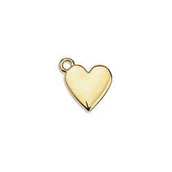 BeadsBalzar Beads & Crafts 24KT GD.PL. 12PCS  Alloy Heart charm 9.3 x 9.8mm