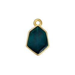 BeadsBalzar Beads & Crafts 24KT.GD.PL/ DARK TURQOUISE (GQC8961-GT) (GQC8961-X) Alloy Motif hexagon conical setting pendant 11x17mm (2 PCS)