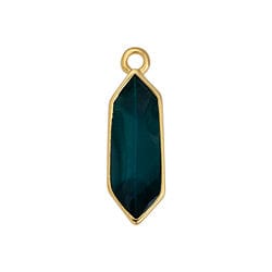 BeadsBalzar Beads & Crafts 24kt.GD.PL./DARK TURQUOISE (GQP8960-GT) (GQP8960-X) Alloy Motif hexagon conical pendant (2 PCS)