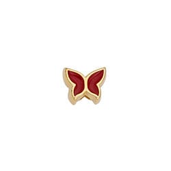 BeadsBalzar Beads & Crafts 24KT.GOLD PLATED/RED (GQB9165-RG) (GQB9165-X) Alloy Butterfly bead 9x8mm (2 PCS)
