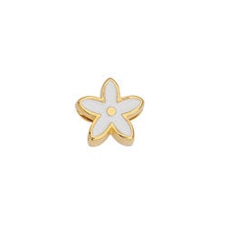 BeadsBalzar Beads & Crafts 24KT.GOLD PLATED / WHITE (GQD9166-RG) (GQD9166-X) Alloy Butterfly Slider Charm 10mm (2 PCS)