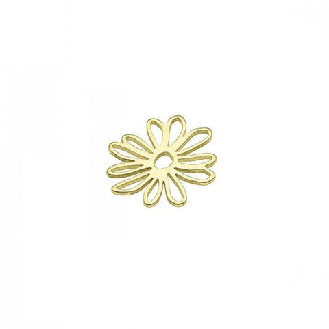 BeadsBalzar Beads & Crafts 3 MICRON GOLD PLATED Silver 925 11x12mm hollow Flower pendant