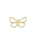 BeadsBalzar Beads & Crafts 3 MICRON GOLD PLATED Silver 925 13x10mm Butterfly Wireframe pendant. Hole 0.85mm