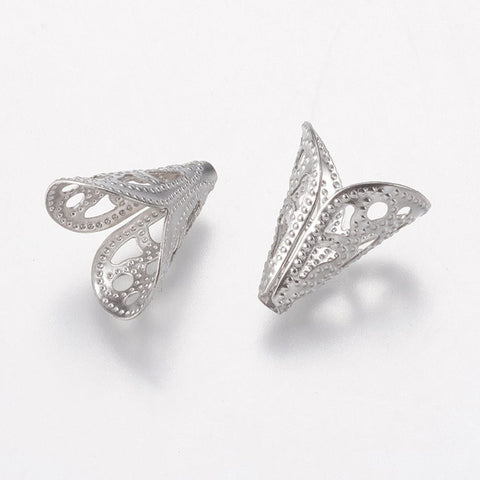 BeadsBalzar Beads & Crafts 304 Stainless Steel Bead Cone, Apetalous, 12x10.5x8mm
