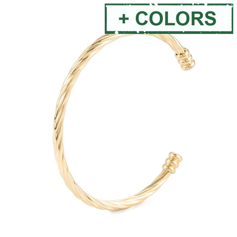 BeadsBalzar Beads & Crafts 304 Stainless Steel Cable Wire Open Bangle
