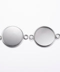 BeadsBalzar Beads & Crafts 304 Stainless Steel Cabochon Connector Settings, Flat Round, 31MM