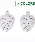 BeadsBalzar Beads & Crafts 304 Stainless Steel Charms, Monstera Leaf, Golden Size: about 13mm long