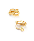 BeadsBalzar Beads & Crafts 304 Stainless Steel Clip-on Earring Findings, Real 18K Gold Plated 12x6mm