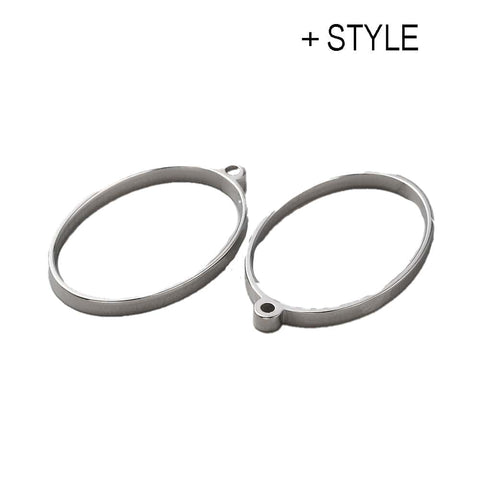 BeadsBalzar Beads & Crafts 304 Stainless Steel Open Back Bezel Pendants, For DIY UV Resin, Epoxy Resin