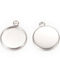BeadsBalzar Beads & Crafts 304 Stainless Steel Pendant Cabochon Settings, Flat Round, 26MM