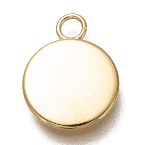 BeadsBalzar Beads & Crafts 304 Stainless Steel Pendant Cabochon Settings, Plain Edge Bezel Cups, Flat Round