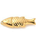 BeadsBalzar Beads & Crafts 304 Stainless Steel Pendant, Ion Plated Fish Charm, Real 14K Gold Plated, 23.5x7.5x3.5mm