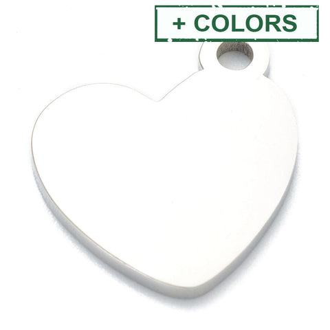 BeadsBalzar Beads & Crafts 304 Stainless Steel Pendants, Stamping Blank Tag, Heart, 16x16x2mm