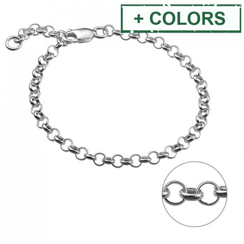 BeadsBalzar Beads & Crafts (925-B131-X) SILVER 925 3,5MM BELCHER CHAIN CHARM BRACELET 18CM (1 PC)