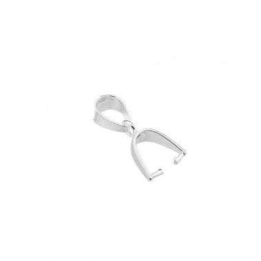 BeadsBalzar Beads & Crafts (925-B146-S) SILVER 925 10MM DUAL PENDANT BAILS WITH 1MM PIN (1 PC)