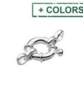 BeadsBalzar Beads & Crafts (925-C147-X) SILVER 925 11MM SPRING RING CLASPS WITH 2 CLOSED RINGS (1 PC)