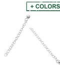 BeadsBalzar Beads & Crafts (925-E148-S) SILVER 925 5CM OVAL ROLO EXTENDER CHAIN WITH 4MM BEAD (2 PCS)