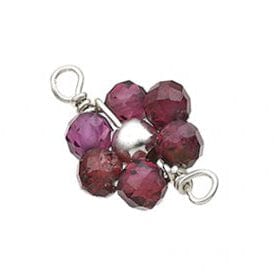 BeadsBalzar Beads & Crafts 925-F98-GR-S (925-F98-X) SILVER 925 WIRED 10MM STONE FLOWER CHARMS WITH 2 RINGS (1 PC)