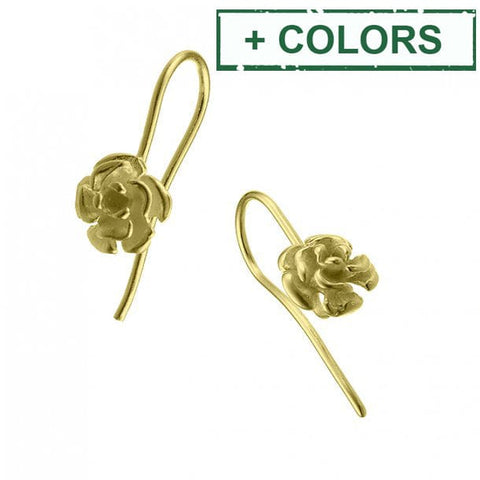 BeadsBalzar Beads & Crafts (925-R127-X) SILVER 925 EARRINGS HOOKS WITH ROSES (1 PAIR)