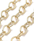 BeadsBalzar Beads & Crafts Aluminium Cable Chains, Texture, Unwelded, Light Gold, 18x14x2mm