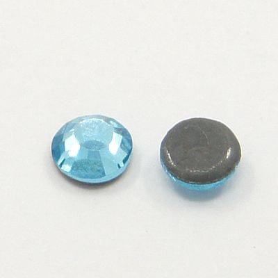 BeadsBalzar Beads & Crafts AQUAMARINE Glass Hotfix Rhinestone, Flat Back & Faceted, Half Round, 4.6-4.8mm