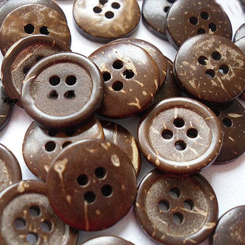 BeadsBalzar Beads & Crafts Art Buttons in Round Shape with 4-Hole for Kids, Coconut Button, 15mm