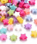 BeadsBalzar Beads & Crafts (AS8863-MIX) Opaque Acrylic Beads, Star, Mixed Color, 8x9x3.5mm (+/- 100 PCS)