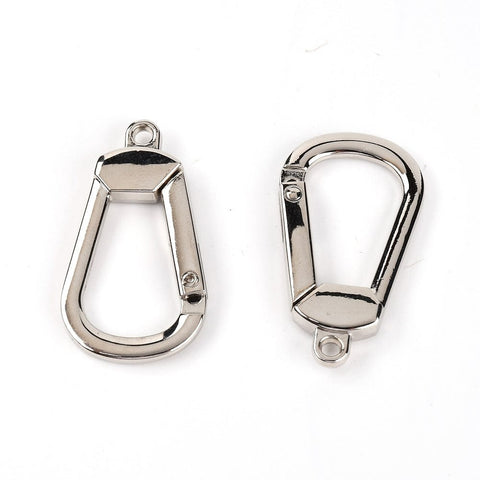 BeadsBalzar Beads & Crafts (BA8793A) Alloy Lobster Claw Clasps, Bag Accessories, Platinum, 42x23x5mm (2 PCS)