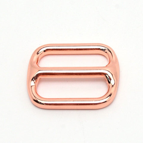 BeadsBalzar Beads & Crafts (BA8987-RG) Zinc Alloy Slider Buckles, Rectangle, Rose Gold 26x33mm (2 PCS)