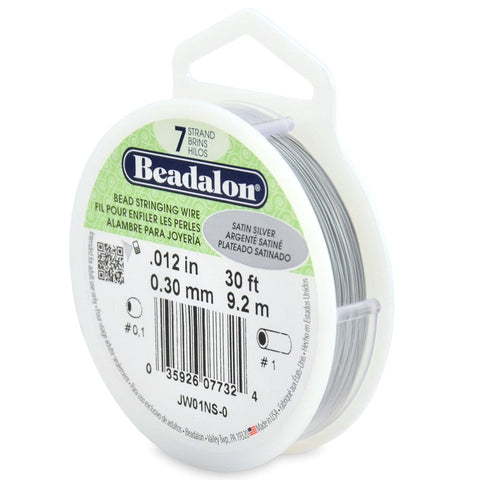 BeadsBalzar Beads & Crafts BEADALON 7STRD .012 SATIN SILV 30FT