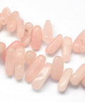 BeadsBalzar Beads & Crafts (BG7503-25) Natural Rose Quartz Stone Beads, Nuggets, 13~22mm long (1 STR)