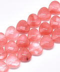 BeadsBalzar Beads & Crafts (BG8859-14) Cherry Quartz Glass Beads, Faceted, Heart, 14.5~15mm (2 PCS)