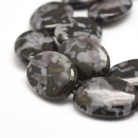 BeadsBalzar Beads & Crafts (BG8883A) Natural Feldspar Beads, Oval, 24.5x18x6mm (2 PCS)