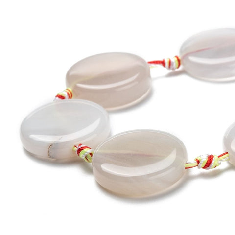 BeadsBalzar Beads & Crafts (BG8885-01A) Natural Agate Beads, Flat Round, 24.5~25x6~6.5mm (2 PCS)