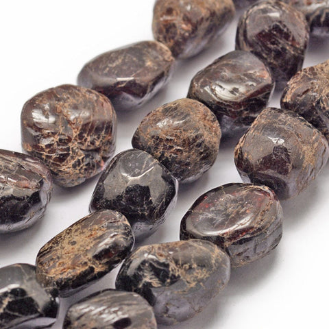BeadsBalzar Beads & Crafts (BG9153-15) Natural Garnet Beads Strands, Nuggets, 18~25x18~25x15~23mm, (40cm) (1 STR)