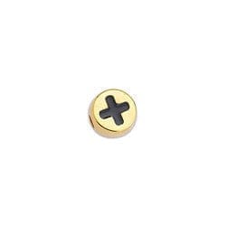 BeadsBalzar Beads & Crafts BLACK / 24KT. GOLD PLATED 9PCS Alloy 7.2 x 7.4mm. Cross bead Φ2 Slider