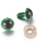 BeadsBalzar Beads & Crafts BLACK/GREEN Craft Plastic Doll Eyes Stuffed Toy Eyes, Safety Eyes