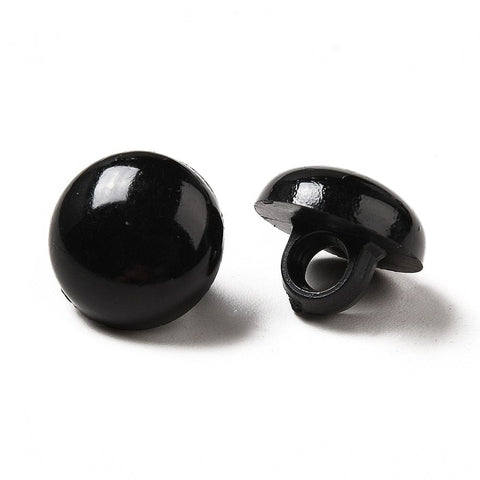BeadsBalzar Beads & Crafts Black Opaque Acrylic Shank Buttons – 1-Hole Dome Buttons for Sewing & Crafts