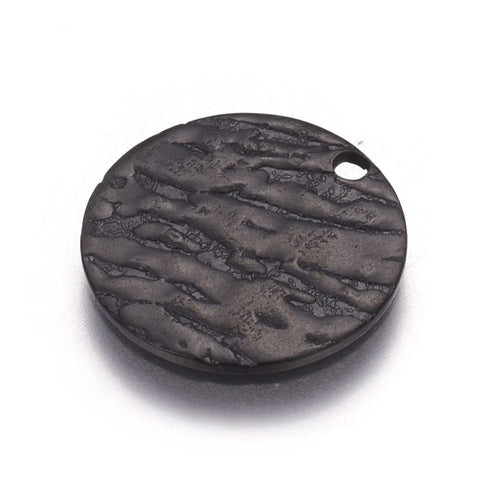 BeadsBalzar Beads & Crafts BLACK (SP8852-B) (SP8852-X) Stainless Steel Pendants, Electrophoresis 15mm (5 PCS)