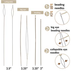 BeadsBalzar Beads & Crafts (BNASST-1) BEADING NEEDLE ASST #10 +#12 +BG EYE +TWST- 6/CD