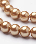 BeadsBalzar Beads & Crafts (BP8980-68) Glass Pearl Round Beads, Dark Goldenrod 8mm (1 STR)