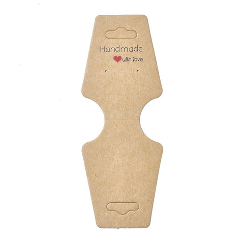 BeadsBalzar Beads & Crafts BURLYWOOD / HAND MADE (DC8753-14) (DC8753-X) Cardboard Fold Over Paper Display Hanging Cards, , 45x120mm (20 PCS)