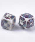 BeadsBalzar Beads & Crafts (CB9012-09G) Handmade Porcelain Beads, Glazed Porcelain, Cube , 13mm (5 PCS)
