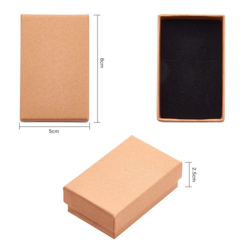 BeadsBalzar Beads & Crafts (CB9068-10) Cardboard Jewelry Box, for Ring, Necklace, Rectangle, 8x5cm (2 PCS)