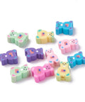 BeadsBalzar Beads & Crafts (CB9127-M) Polymer Clay Beads, Bear Shape, Mixed Color, 9~11mm (30 PCS)